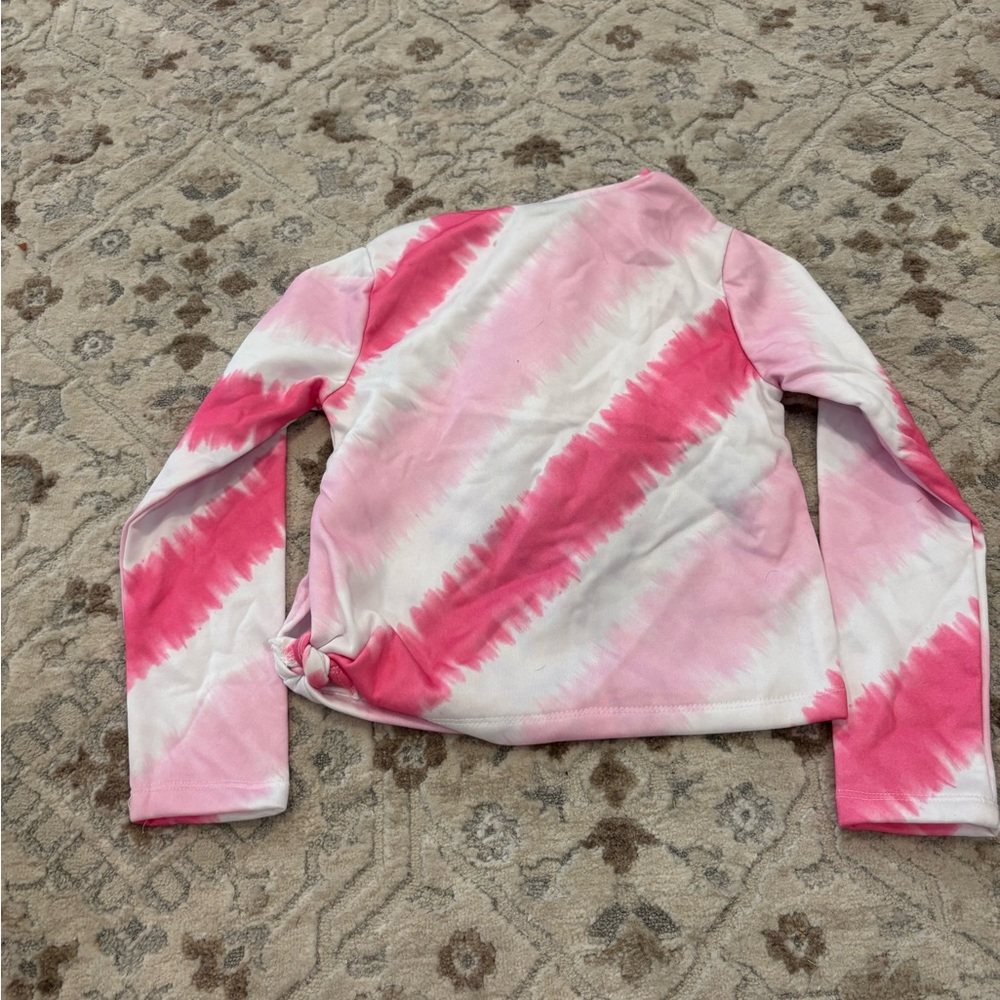 Pink and White Tie-Dye Long Sleeve Shirt